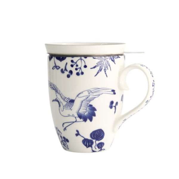 Mug Flora Japonica Crane Blue in a gift box, Porcelain, 380 ml, Item No. 16978