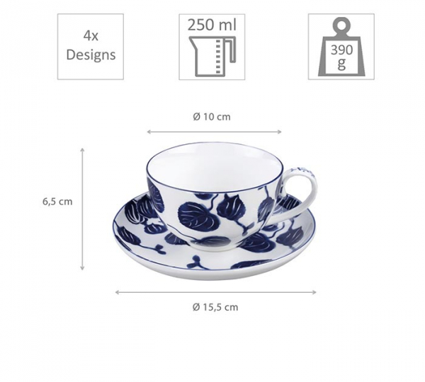 4 stk Tassen Set mit Untertassen bei Tokyo Design Studio (Bild 6 von 6)