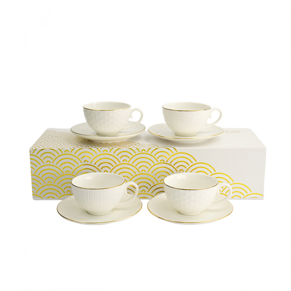 Nippon White 4 Tassen Set mit Untertassen bei Tokyo Design Studio (Bild 12 von 14)