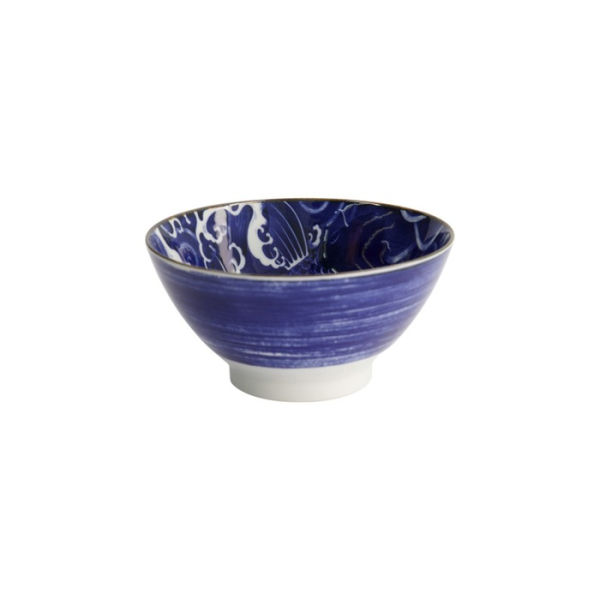 Rice Bowl Japonism Carp Blue, Porcelain, 1 L, Item No. 17107