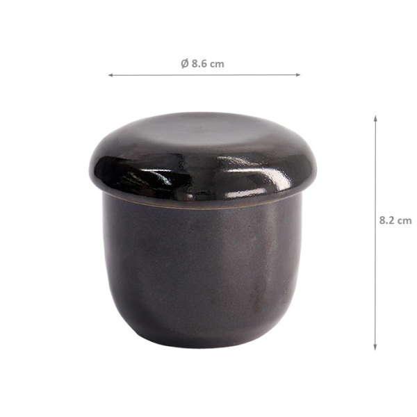Ø 8.6x8.2cm Yuzu Schwarz Chawanmushi Tasse mit Deckel bei Tokyo Design Studio (Bild 5 von 5)