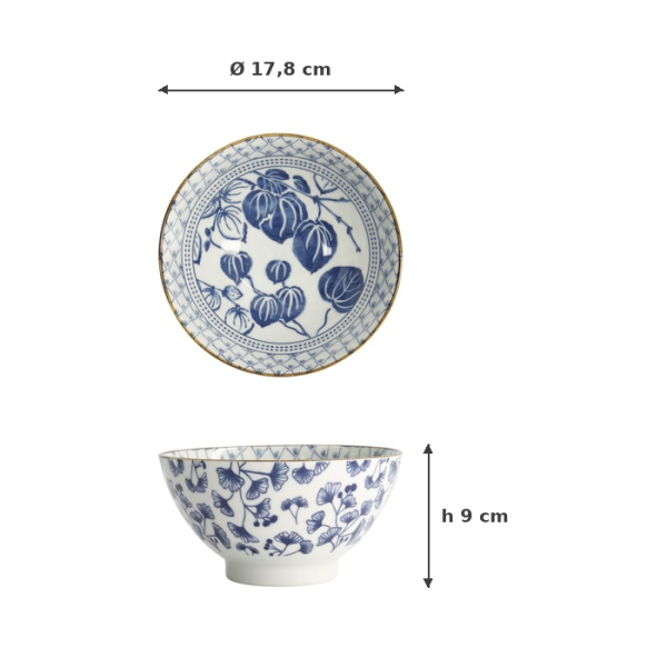 Rice Bowl Flora Japonica Ivy, Porcelain, 950 ml, Item No. 17591