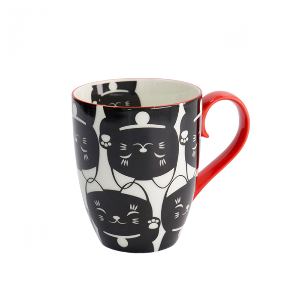 Schwarze Katze Kawaii Glückliche Katze (Lucky Cat) Tasse in Geschenkbox bei Tokyo Design Studio (Bild 3 von 7)
