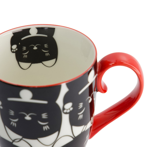 Black Cat Kawaii Lucky Cat Mug with Giftbox at Tokyo Design Studio (picture 6 of 7)