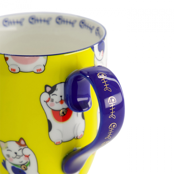 Gelbe klassische Katze Kawaii Glückliche Katze (Lucky Cat) Tasse in Geschenkbox bei Tokyo Design Studio (Bild 6 von 7)