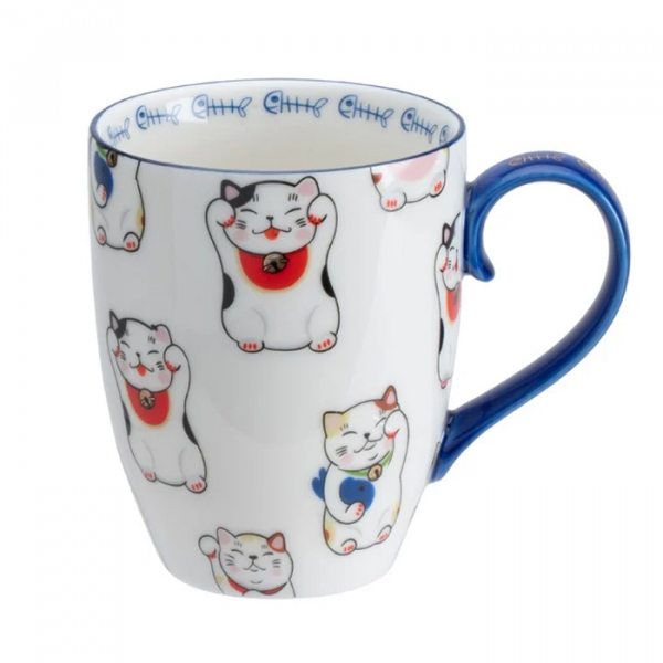 White Classic Cat Kawaii Lucky Cat Mug with Giftbox at Tokyo Design Studio (picture 2 of 3)