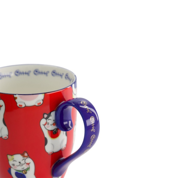 Tasse Kawaii Lucky Cat Classic Rot in Geschenkbox, Porzellan, 380 ml, Art.-Nr. 17628