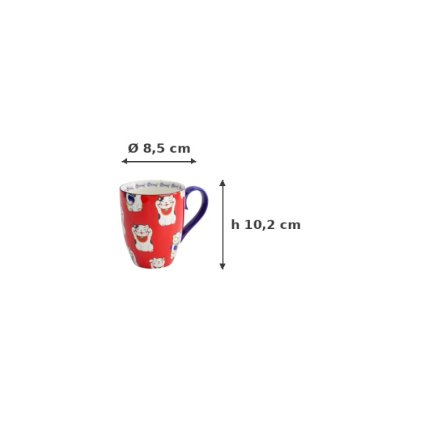 Tasse Kawaii Lucky Cat Classic Rot in Geschenkbox, Porzellan, 380 ml, Art.-Nr. 17628