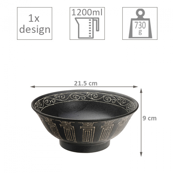 Mixed Bowls Kotobuki Black Ramen Schale bei Tokyo Design Studio (Bild 3 von 3)
