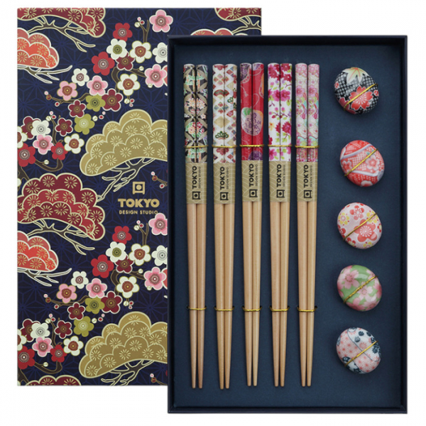 Floral incl. chopstick rests Chopstick Set at Tokyo Design Studio 