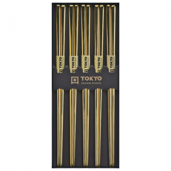 Stainless Steel Gold Chopstick Set at Tokyo Design Studio 