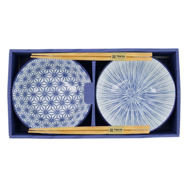Tayo-Schale Geschenkset mit Essstäbchen Nippon Blue, Porzellan, 500 ml, Art.-Nr. 17951