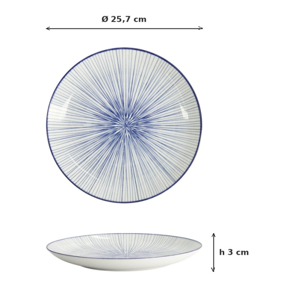 Teller Nippon Blue Lines, Porzellan, Ø 25,7 cm, Art.-Nr. 17956