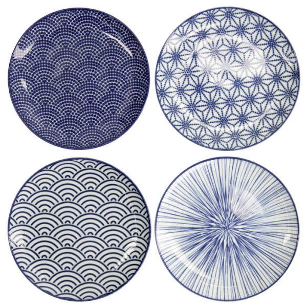 Teller-Set Nippon Blue Blau/Weiß, 4-tlg., Porzellan, Ø 20,6 cm, Art.-Nr. 17959