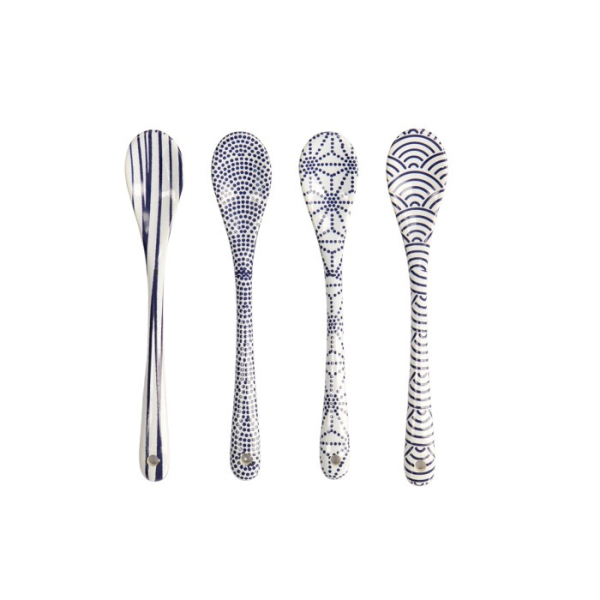 Löffel-Set Nippon Blue, 4-tlg., Porzellan, 13 cm, Art.-Nr. 17987