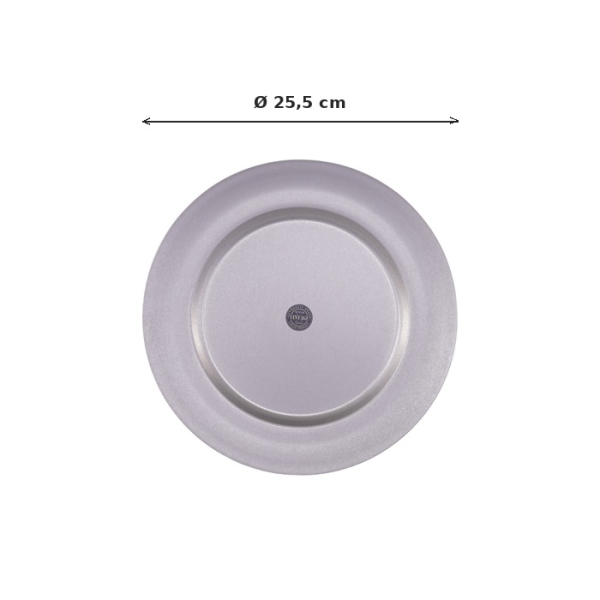 Serving Plate Vintage, Stainless Steel, Round, Ø 25.5 cm, Item No. 18036