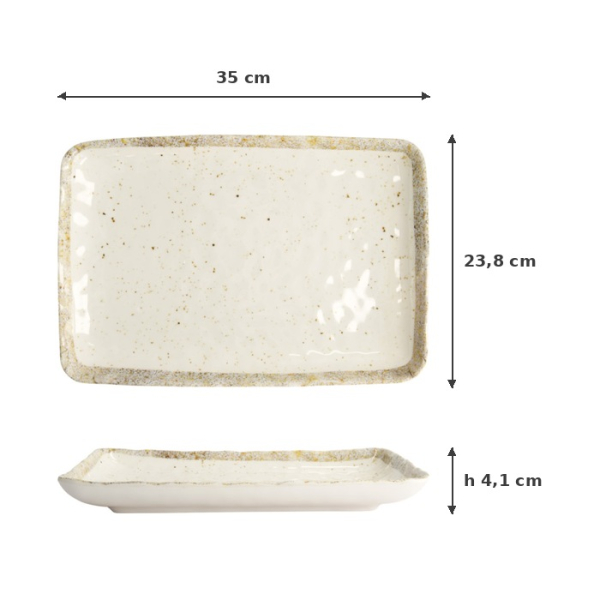 Serving Platter, Melamine, 35 × 23.8 × 4.1 cm, Item No. 18226