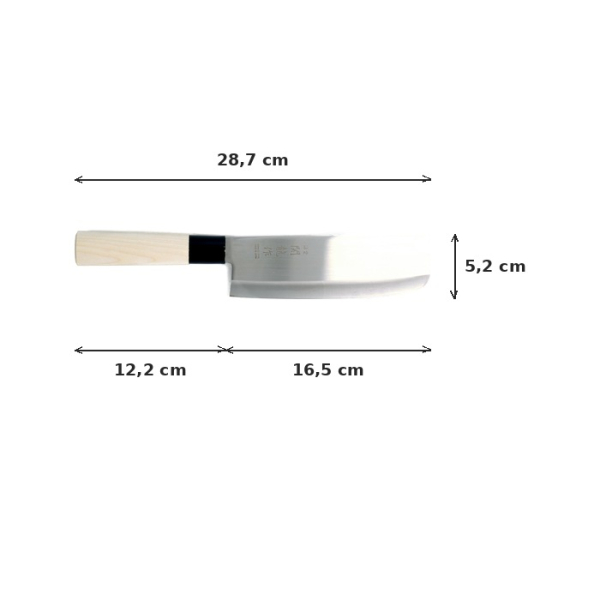 Nakiri-Messer (Gemüsemesser) Sekiryu, Rostfreier Edelstahl, Klinge 16,5 cm, Griff aus Holz, Art.-Nr. 18283