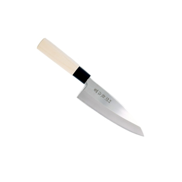 Deba Knife (fish knife) Sekiryu, Stainless steel, blade 15 cm, handle in Wood, Item No. 18284