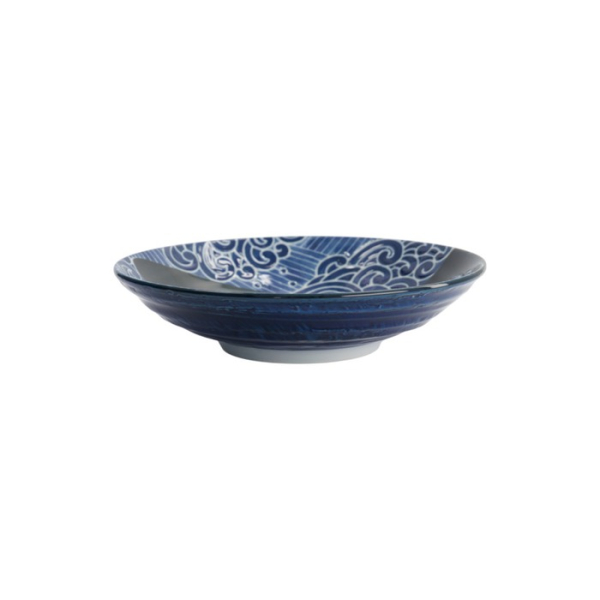 Pastateller Kawaii Ohira Whale Blau/Weiß, Porzellan, Ø 21,7 cm, 800 ml, Art.-Nr. 18330