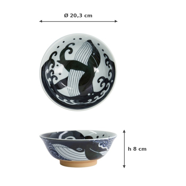 Ramenschale Kawaii Ohira Whale, Porzellan, 800 ml, Art.-Nr. 18331