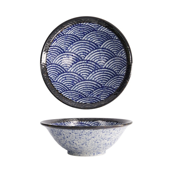 Noodle Bowl Aisai Seigaiha, Stoneware, 750 ml
