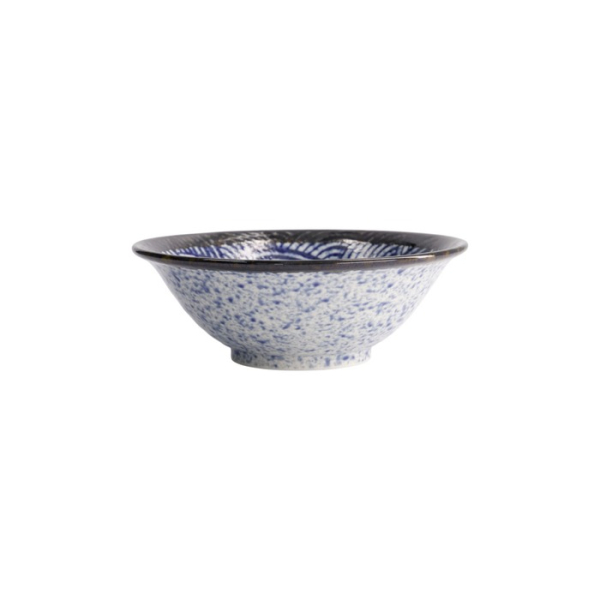 Noodle Bowl Aisai Seigaiha, Stoneware, 750 ml, Item No. 18577
