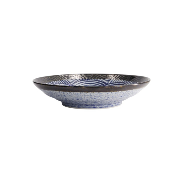 Schale Aisai Seigaiha Blau, Steinzeug, Ø 22,5 cm, 600 ml, Art.-Nr. 18579