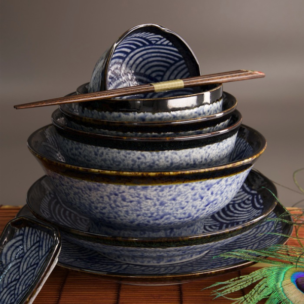 Ramenschale Aisai Seigaiha, Steinzeug, 1,3 l, Art.-Nr. 18581