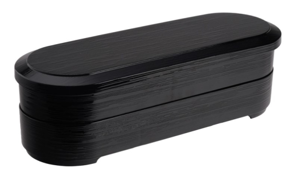 TDS, Bentobox, ABS Lacquerware, Oval Hegime Black, 36.2x12.4x5.7 cm, Art.-Nr. 18624