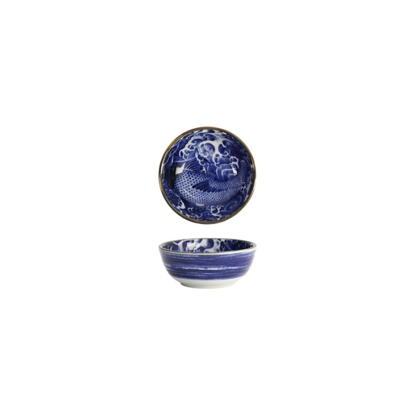 Sauce Bowl Japonism Carp Blue, Porcelain, &Oslash; 8.7 cm