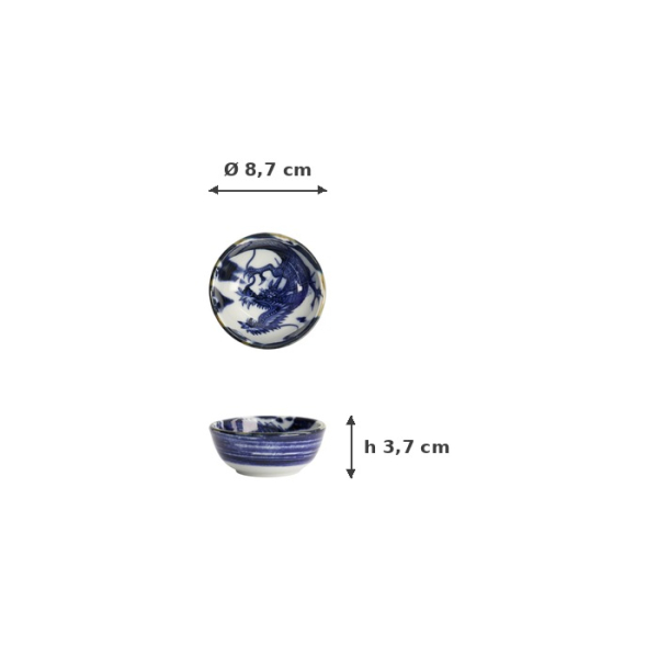 Saucenschale Japonism Dragon Blau, Porzellan, Ø 8,7 cm, Art.-Nr. 18752