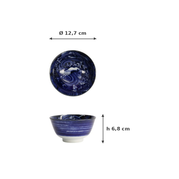 Schale Japonism Crane Blau, Porzellan, 350 ml, Art.-Nr. 18755