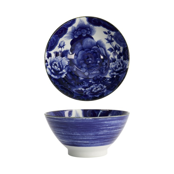 Reisschale Japonism Lion Blau, Porzellan, 1 L