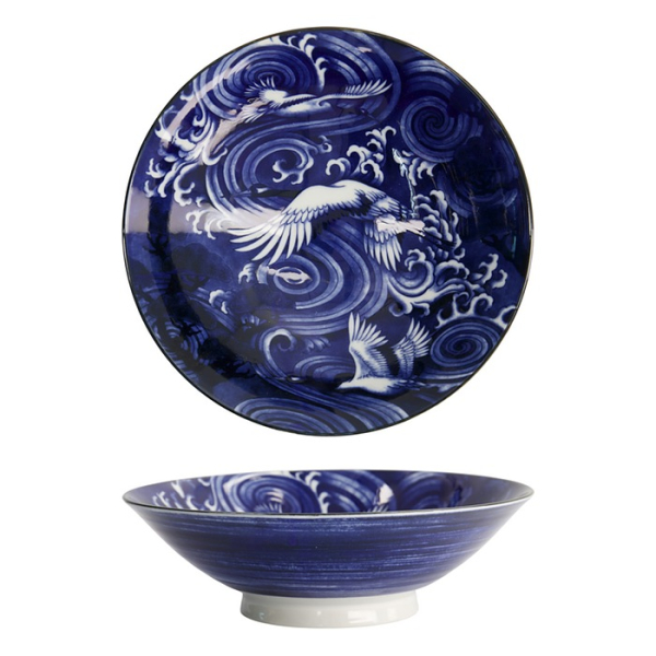 Schale Japonism Crane Blau, Porzellan, 1,6 L