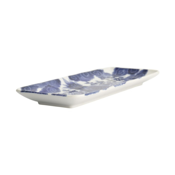 Serving Platter Japonism Lion Blue, White, Porcelain, 28.5 × 14 × 2.5 cm, Item No. 18770