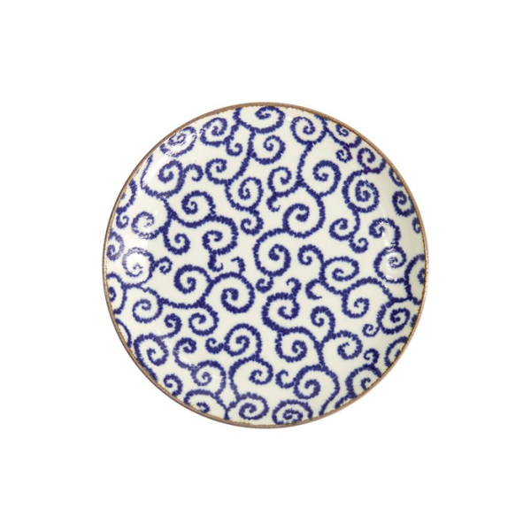 Plate Ten Karakusa Blue, White, Porcelain, Ø 21.5 cm, Item No. 18904
