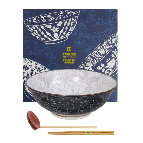 TDS, Ramen Bowl in Gift Box, Mixed Bowls Sakura, 3-piece set, Ø 19.7 x 7 cm (1000 ml), Item No. 22541