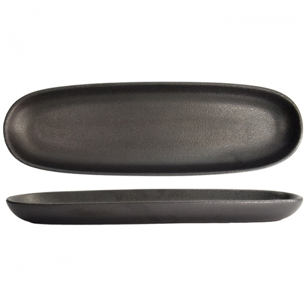 Yuzu Schwarz Oval Platte  40.5x12.7x3.5cm  Teller bei Tokyo Design Studio (Bild 1 von 7)