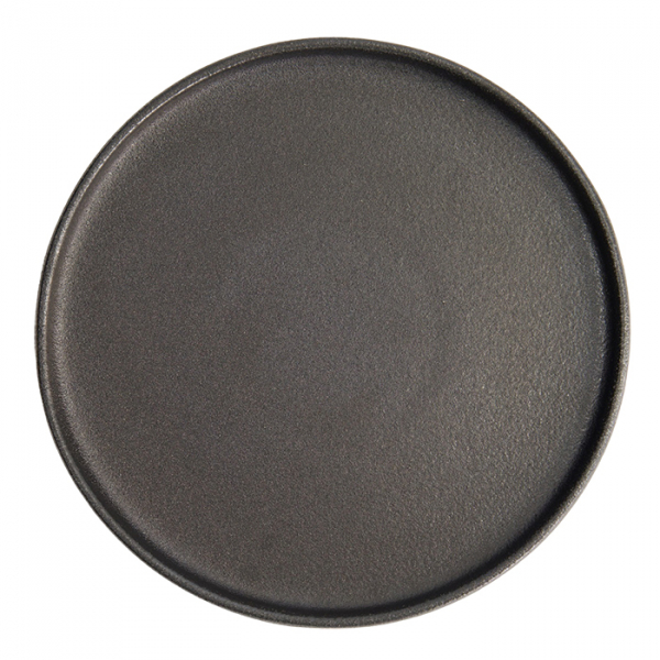 Ø 23.9x2.2cm Yuzu Black Round Plate with Rim  at Tokyo Design Studio (picture 3 of 7)