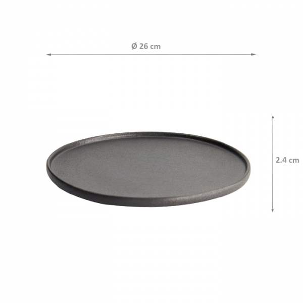 Ø 26x2.4cm Yuzu Black Round Plate with Rim  at Tokyo Design Studio (picture 7 of 7)