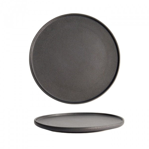 Ø 26x2.4cm Yuzu Black Round Plate with Rim  at Tokyo Design Studio (picture 1 of 7)
