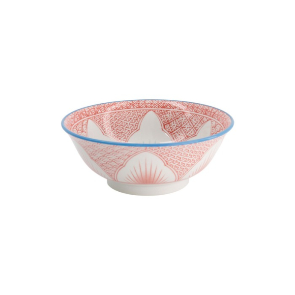 Ramen Bowl Lily Flower Red, Porcelain, 1.2 l, Item No. 20936