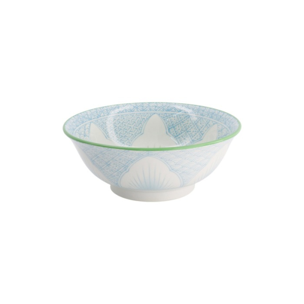 Ramen Bowl Lily Flower Hell Blue, Porcelain, 1.2 L, Item No. 20937
