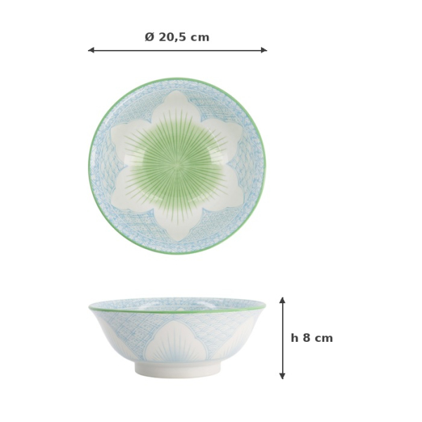 Ramen Bowl Lily Flower Hell Blue, Porcelain, 1.2 L, Item No. 20937