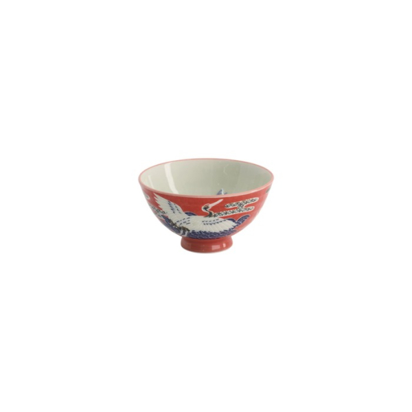 Rice Bowl Kawaii Crane Red, Porcelain, 300 ml, Item No. 20977