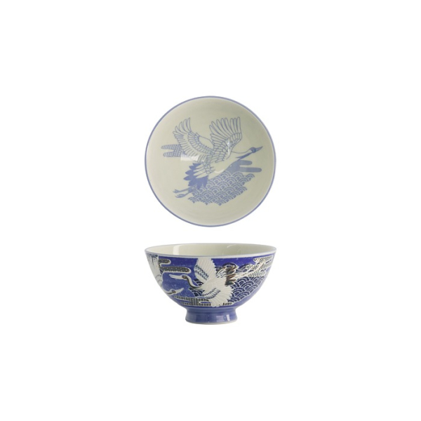 Rice Bowl Kawaii Crane Blue, Porcelain, 300 ml