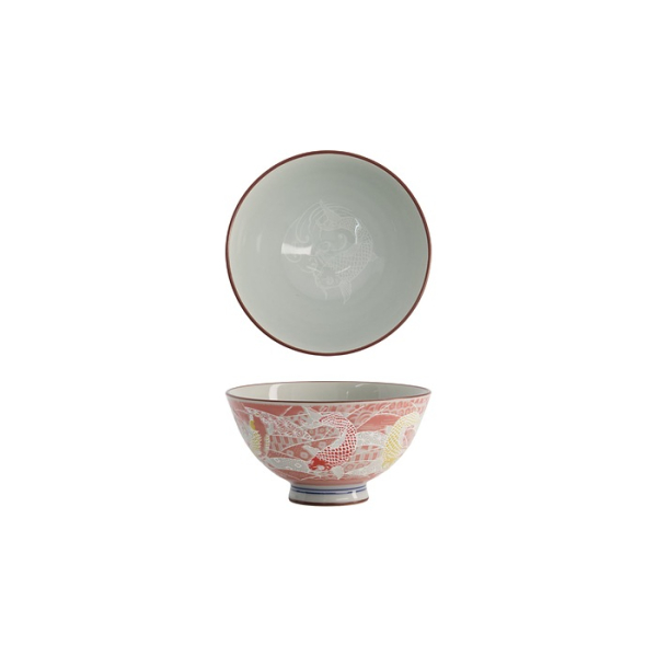 Rice Bowl Kawaii Carp Red, Porcelain, 300 ml