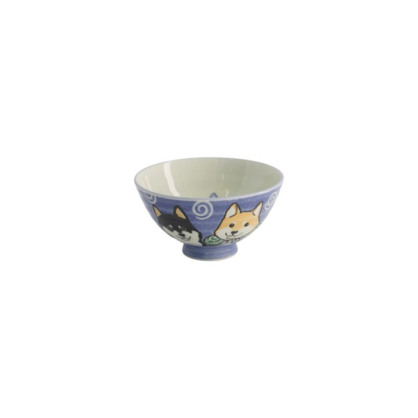 Rice Bowl Kawaii Shiba-Dog Blue, Porcelain, 350 ml, Item No. 20986