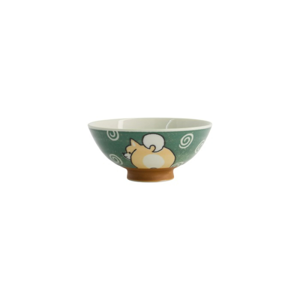 Rice Bowl Kawaii Shiba-Dog Green, Porcelain, 500 ml, Item No. 20988